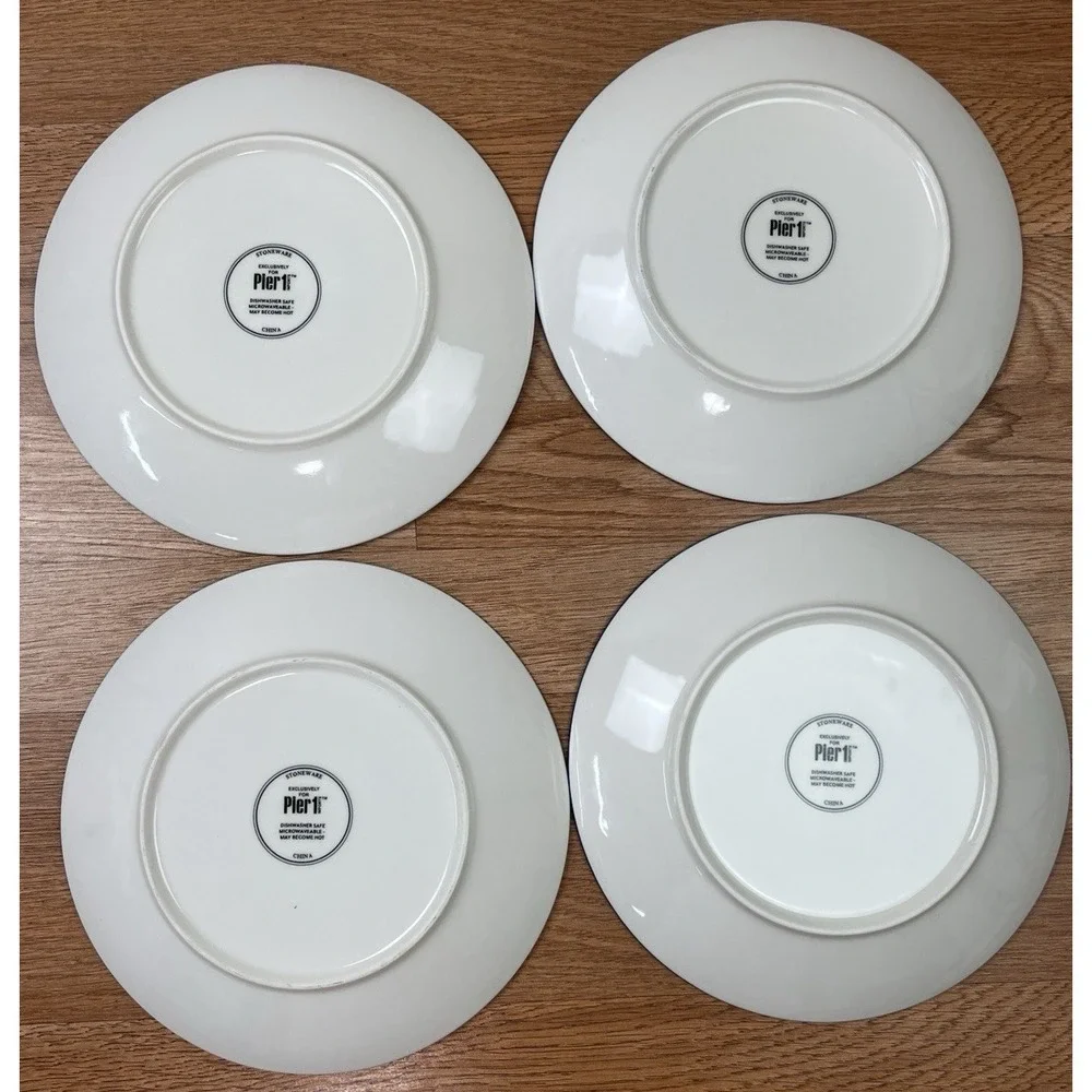 Pier 1 Stoneware Set of 4 Salad Plates 8.5